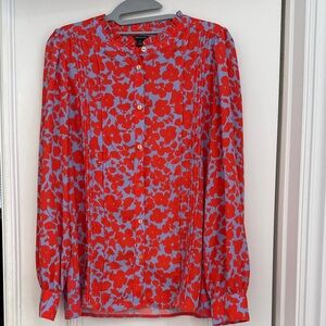 Ann Taylor Red Floral Blouse